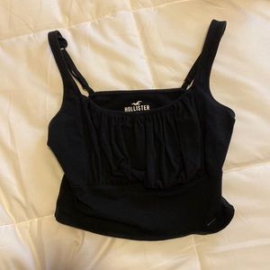 black ruched Hollister tank